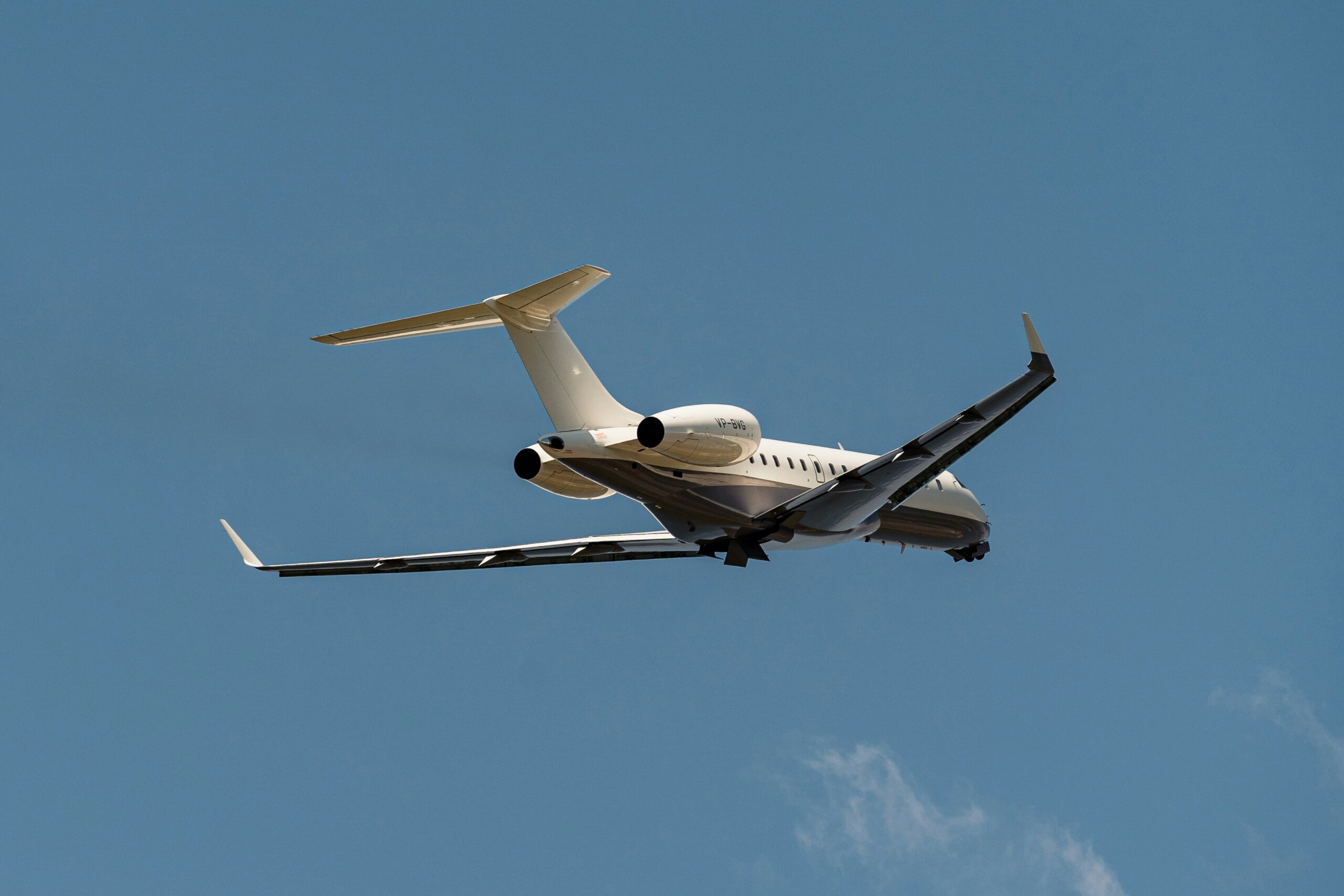 Private jet in flight on a Seattle to Bozeman charter route