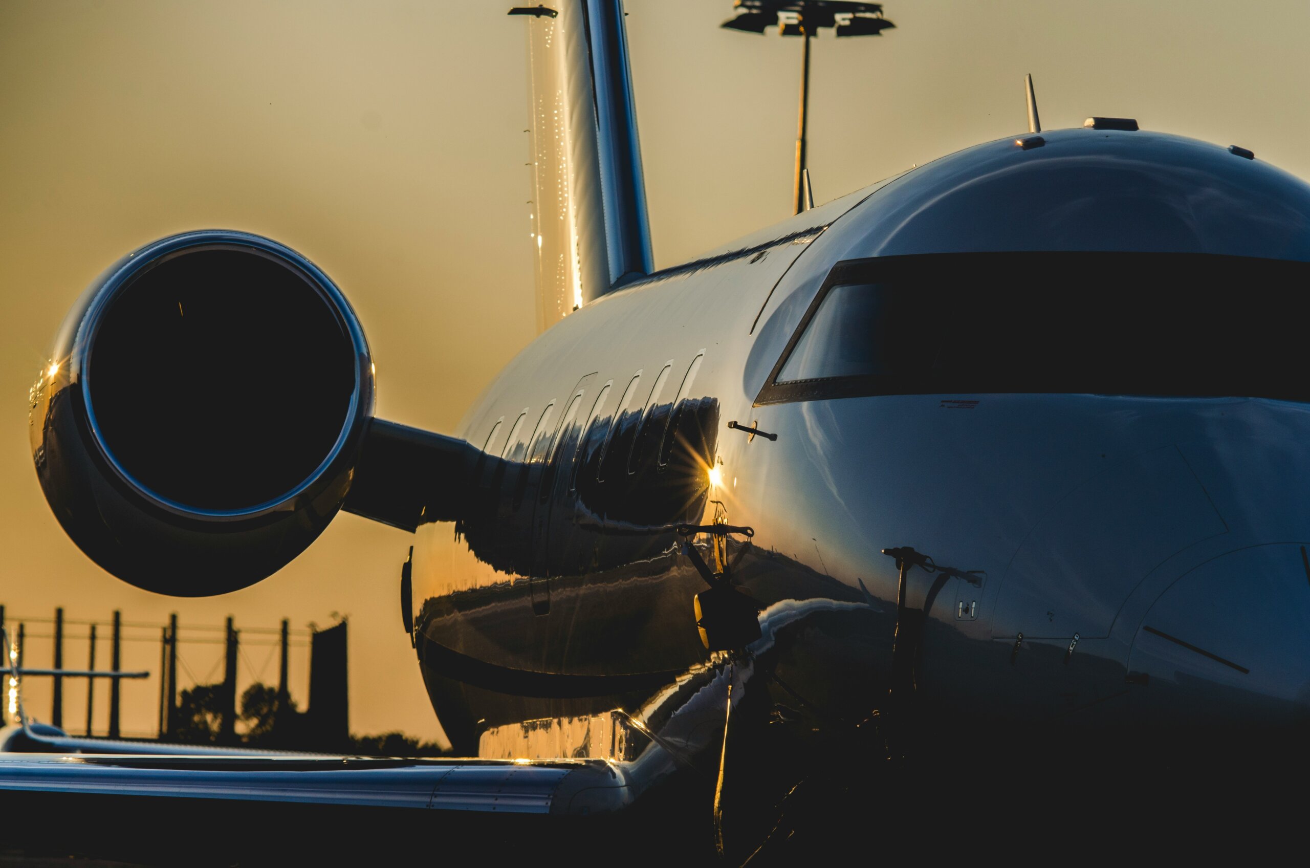 Private jet on the tarmac preparing for a Carlsbad to San Francisco charter flight