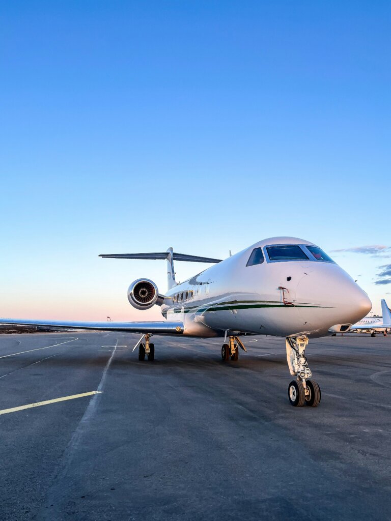 Private aircraft preparing for a charter flight from San Francisco to Anchorage