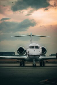 Private jet on the ground for a Charlotte to Charleston private charter flight