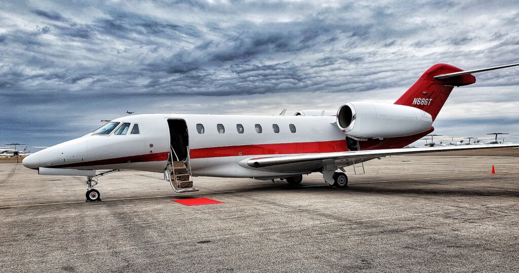 Private jet on the ground for a Nashville to Charlotte private charter