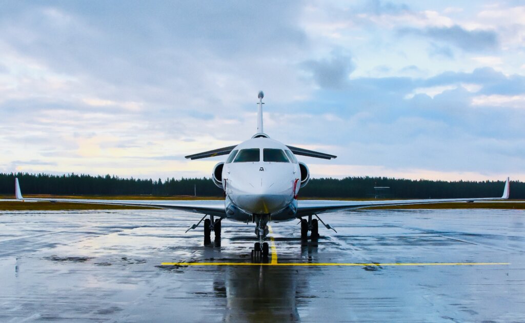 Private jet on the ground in Chicago