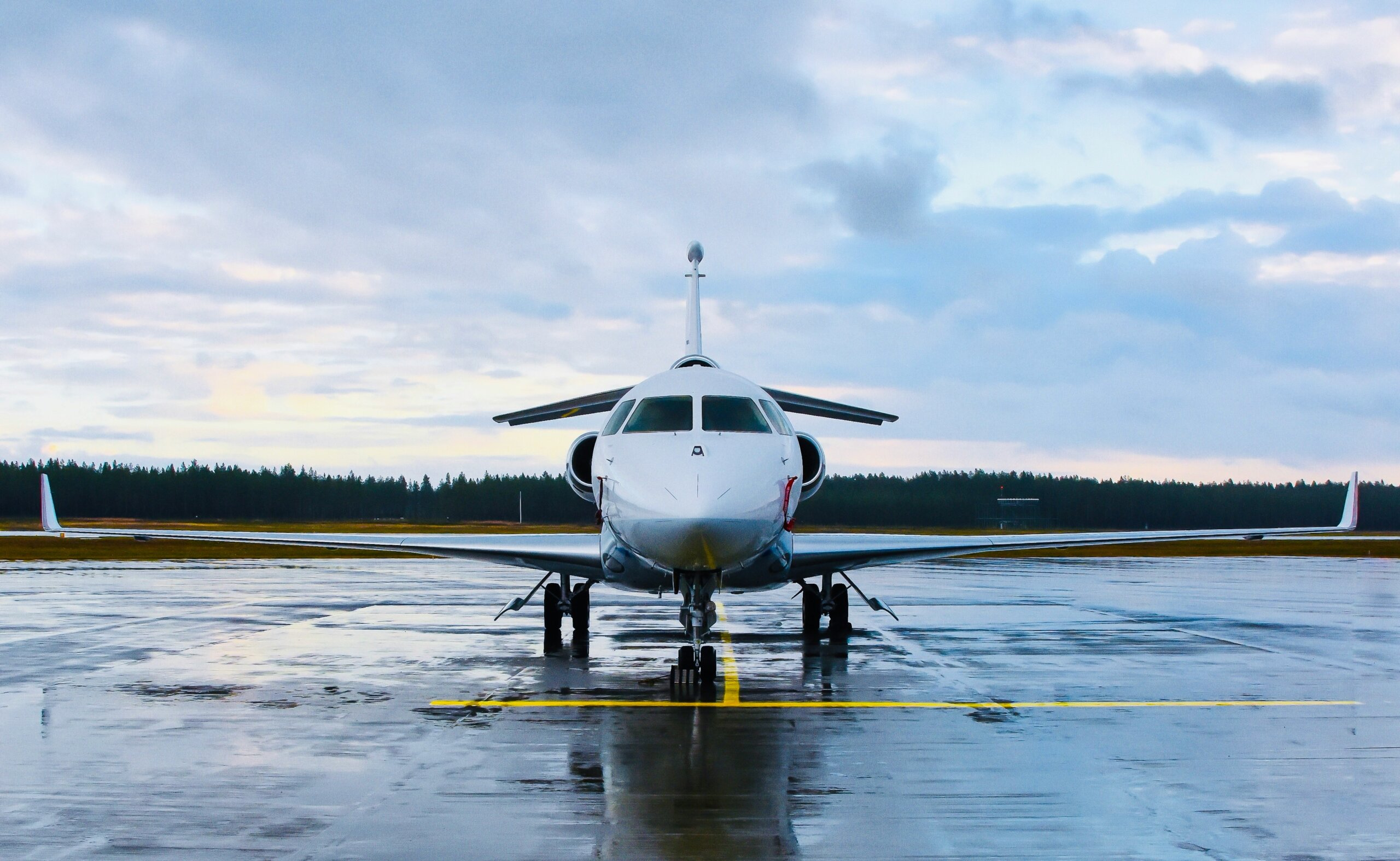 Private jet on the ground in Chicago